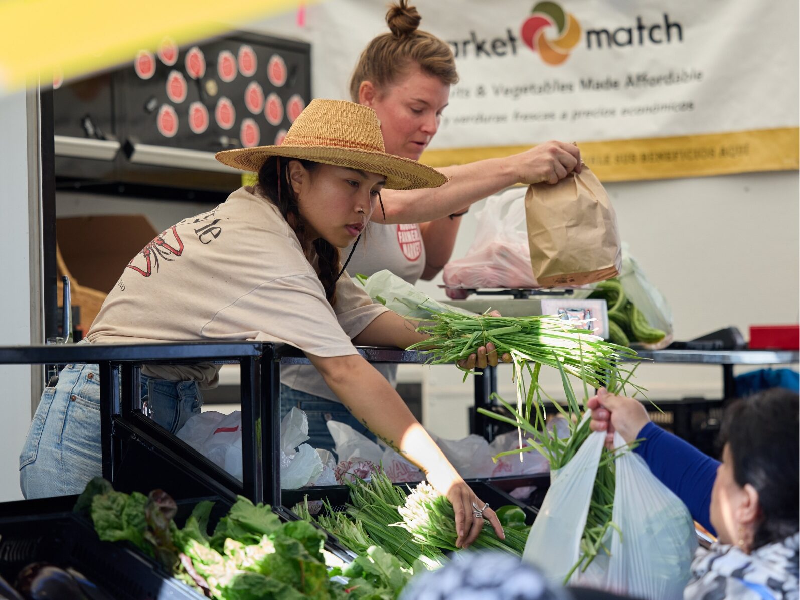 Women selling produce